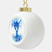 Blauw hart keramische bal ornament (Rechts)