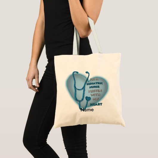 Blauw Hart Kinderverpleegster Tote Bag (Voorkant (product))