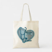 Blauw Hart Kinderverpleegster Tote Bag (Achterkant)