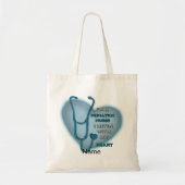 Blauw Hart Kinderverpleegster Tote Bag (Voorkant)