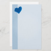 Blauw hart | Koel Briefpapier (Voorkant / Achterkant)