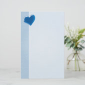 Blauw hart | Koel Briefpapier (Staand voorkant)
