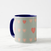 Blauw Hart Koffiemok Mok (Voorkant links)
