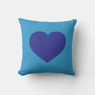 Blauw hart kussen