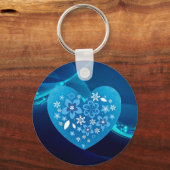 Blauw hart liefde sleutelhanger (Voorkant)