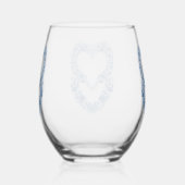 Blauw Hart Lijst Drinkware Set Wijnglas Zonder Voet (Rechts)