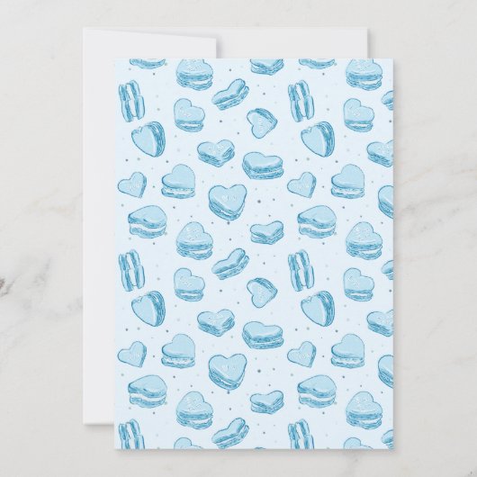 Blauw Hart Macaron Jongen Baby shower Bedankkaart (Achterkant)