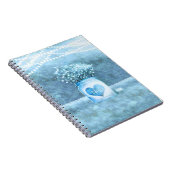 Blauw Hart Mason Pot & Baby's Breath Rustic Notitieboek (Rechterzijde)