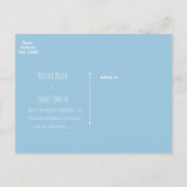 Blauw Hart Mason Pot & Baby's Breath Save The Date Aankondigingskaart (Achterkant)