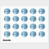 Blauw Hart Mason Pot & Baby's Breath Trouw Geschen Ronde Sticker (Vel)