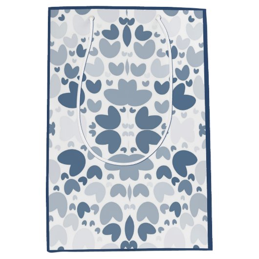 Blauw hart medium cadeauzakje (Voorkant)