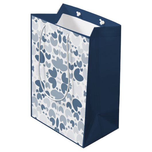 Blauw hart medium cadeauzakje (Achterkant Gekanteld)