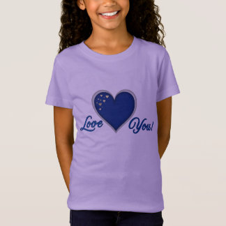 Blauw Hart Meisjes Trui T-shirt