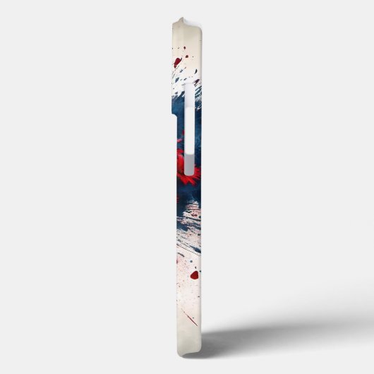 Blauw hart met rode bloemen Case-Mate iPhone case (Achterkant / Links)