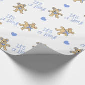 Blauw hart met Teddy Bears Cadeaupapier (Hoek)
