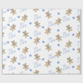 Blauw hart met Teddy Bears Cadeaupapier (Vlak)