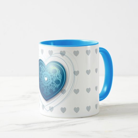 Blauw hart, mok (Voorkant rechts)