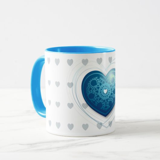 Blauw hart, mok (Voorkant links)