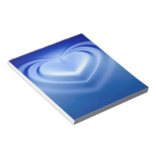 Blauw hart notitieblok (Schuin)