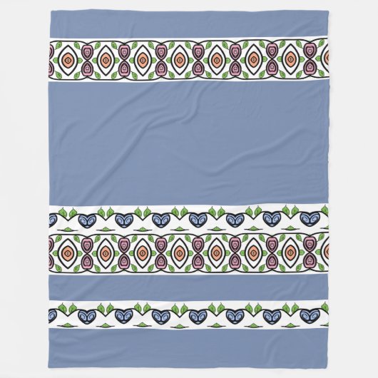 Blauw Hart Ontwerp Fleece Deken (Voorkant)
