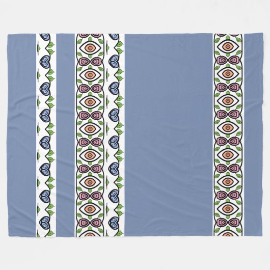 Blauw Hart Ontwerp Fleece Deken (Voorkant (Horizontaal))