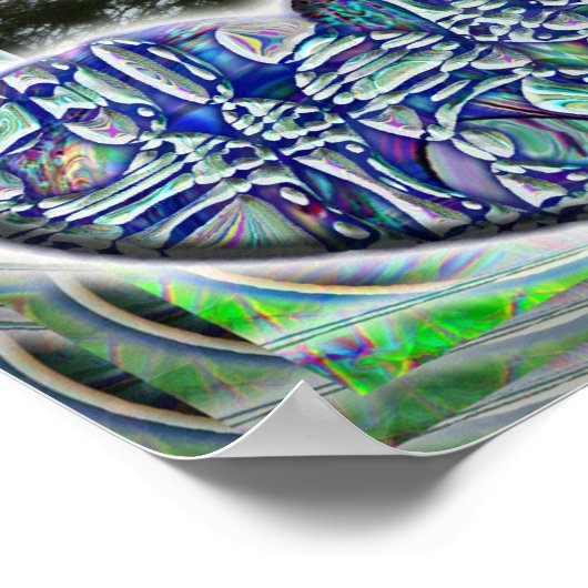 Blauw hart op een poster op een dag van de troep (Hoek)