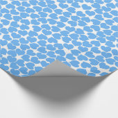 Blauw hart op wit cadeaupapier (Hoek)