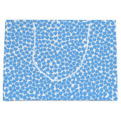 Blauw hart op wit groot cadeauzakje (Voorkant)