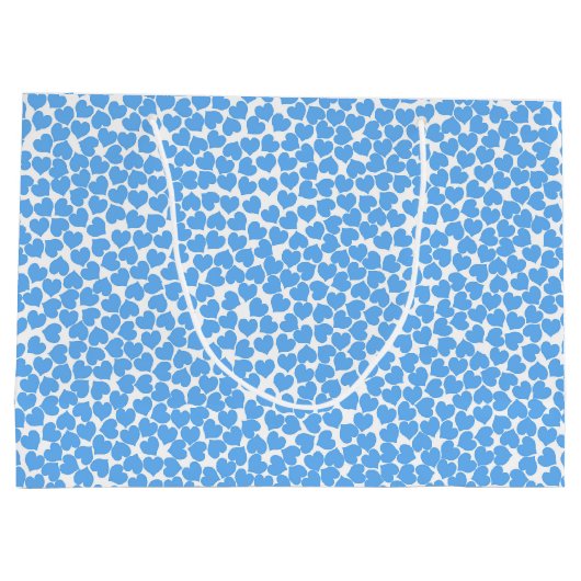 Blauw hart op wit groot cadeauzakje (Achterkant)