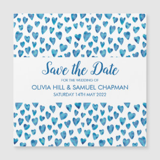 Blauw hart Opslaan Datum magneet