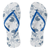 Blauw hart Paar Teenslippers (Voetbed)
