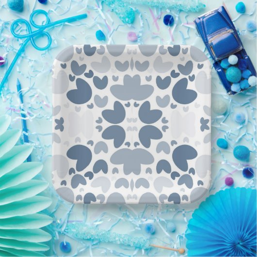 Blauw hart Papier Bord (Feest)