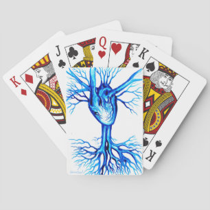 Blauw hart pokerkaarten