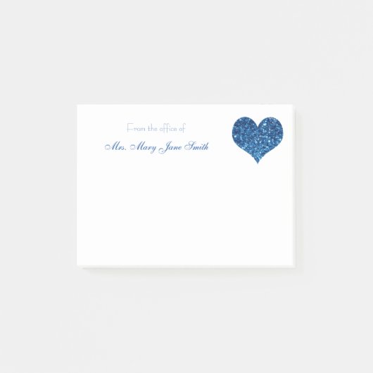 Blauw hart post-it® notes (Voorkant)
