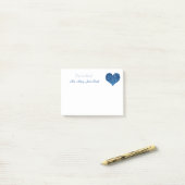 Blauw hart post-it® notes (Op bureau)
