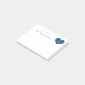 Blauw hart post-it® notes (Schuin)