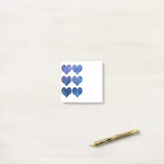 Blauw hart Post-it notities Post-it® Notes (Op bureau)