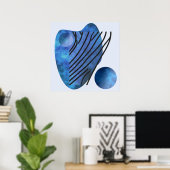 Blauw Hart Poster (Thuiskantoor)