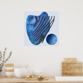 Blauw Hart Poster (Keuken)