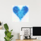 Blauw hart poster (Thuiskantoor)