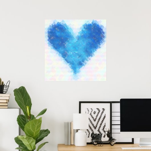 Blauw hart poster (Thuiskantoor)