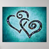 Blauw hart Poster (Voorkant)