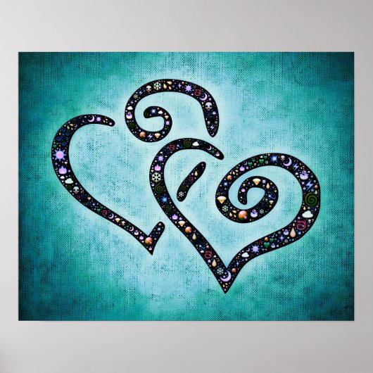 Blauw hart Poster (Voorkant)