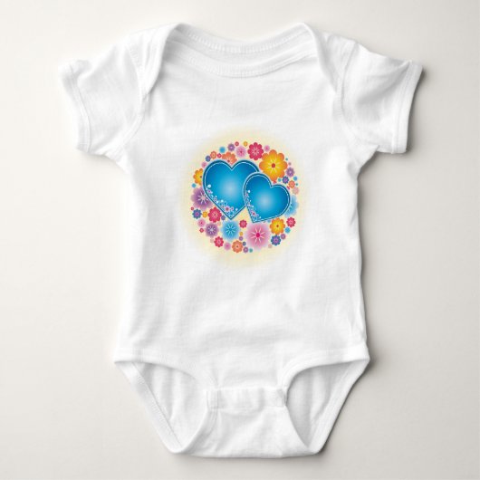 Blauw hart romper (Voorkant)