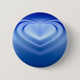 Blauw hart ronde button 5,7 cm