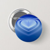Blauw hart ronde button 5,7 cm (Voorkant /achterkant)