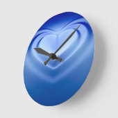 Blauw hart ronde klok (Hoek)