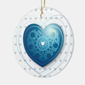 Blauw hart, sierlijk keramisch ornament (Links)