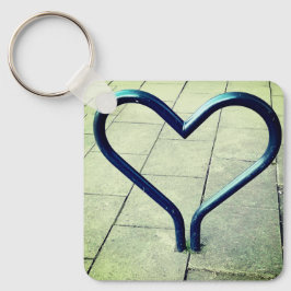 Blauw hart sleutelhanger