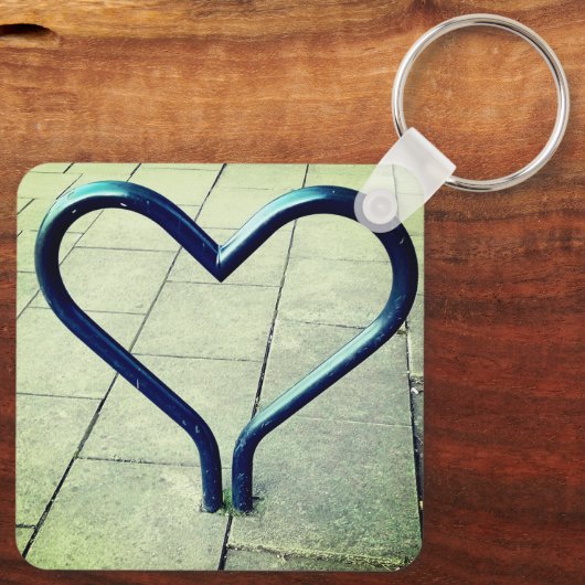 Blauw hart sleutelhanger (Achterkant)